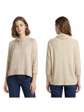 ❤️Womens knit hoodie Sz M CIVIDINI Made In Italy Cotton Silk Brown top sweater